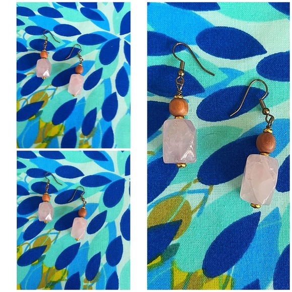 Jewelry - Elegant Rose Quartz Stone Earrings